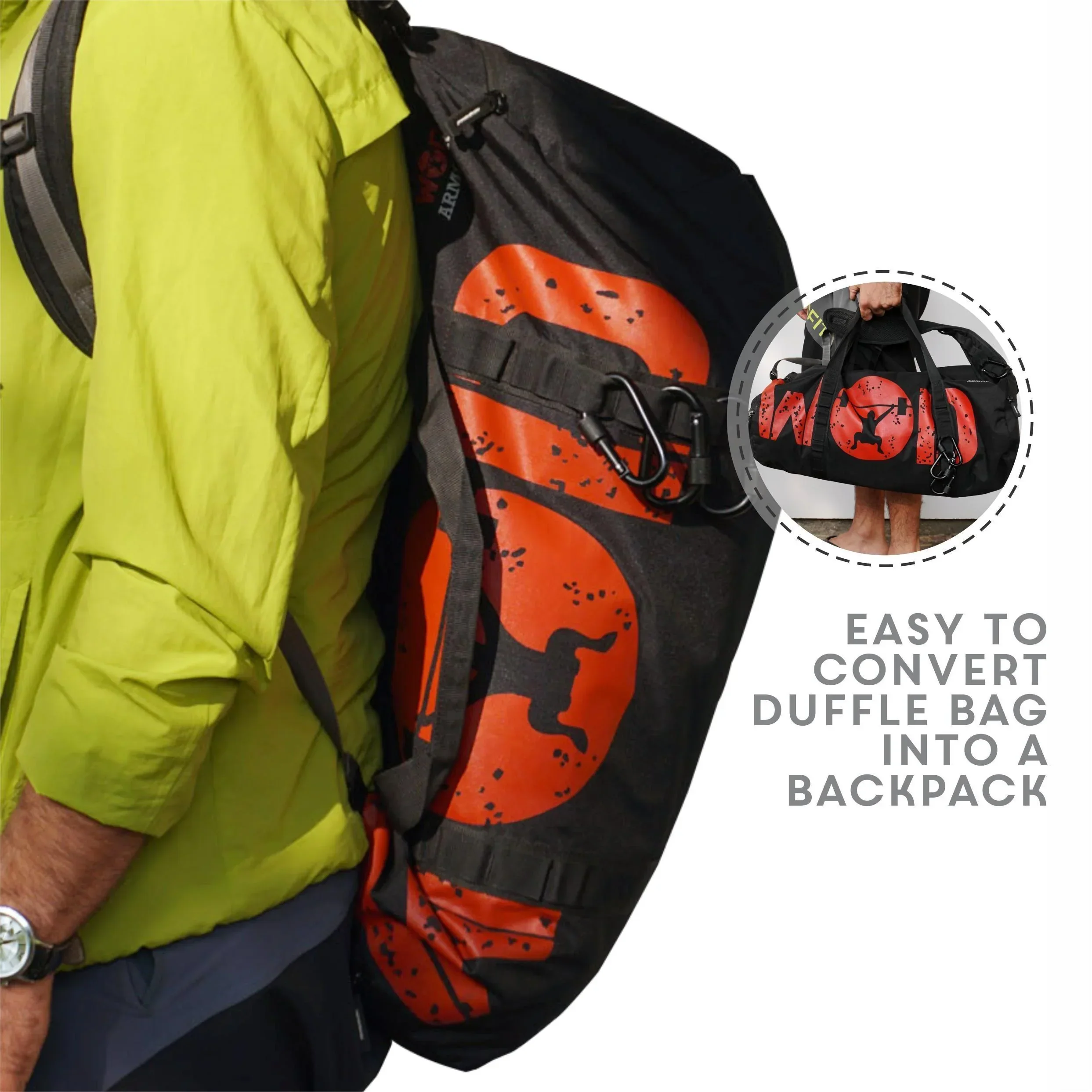 Armour Gym and Travel Bag with carabiner - Image 4