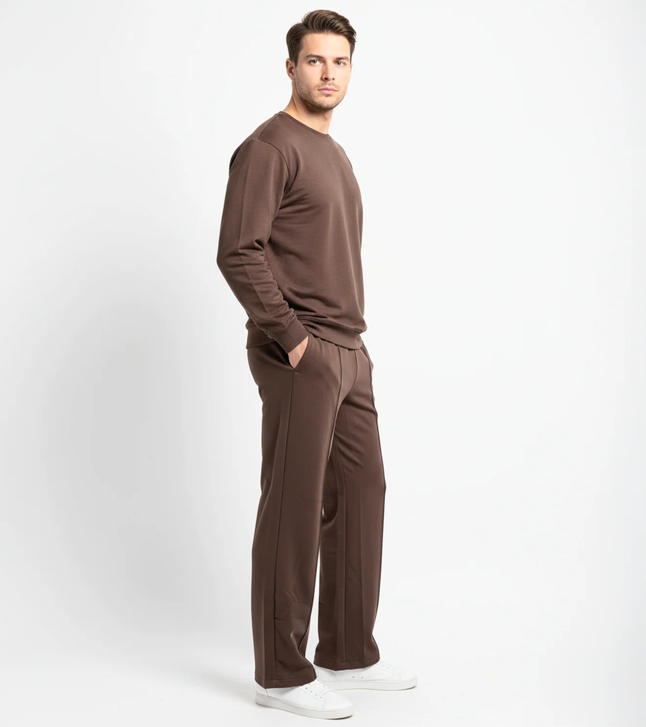 Men’s Relaxed Performance Pants - Chocolate Brown - Image 4