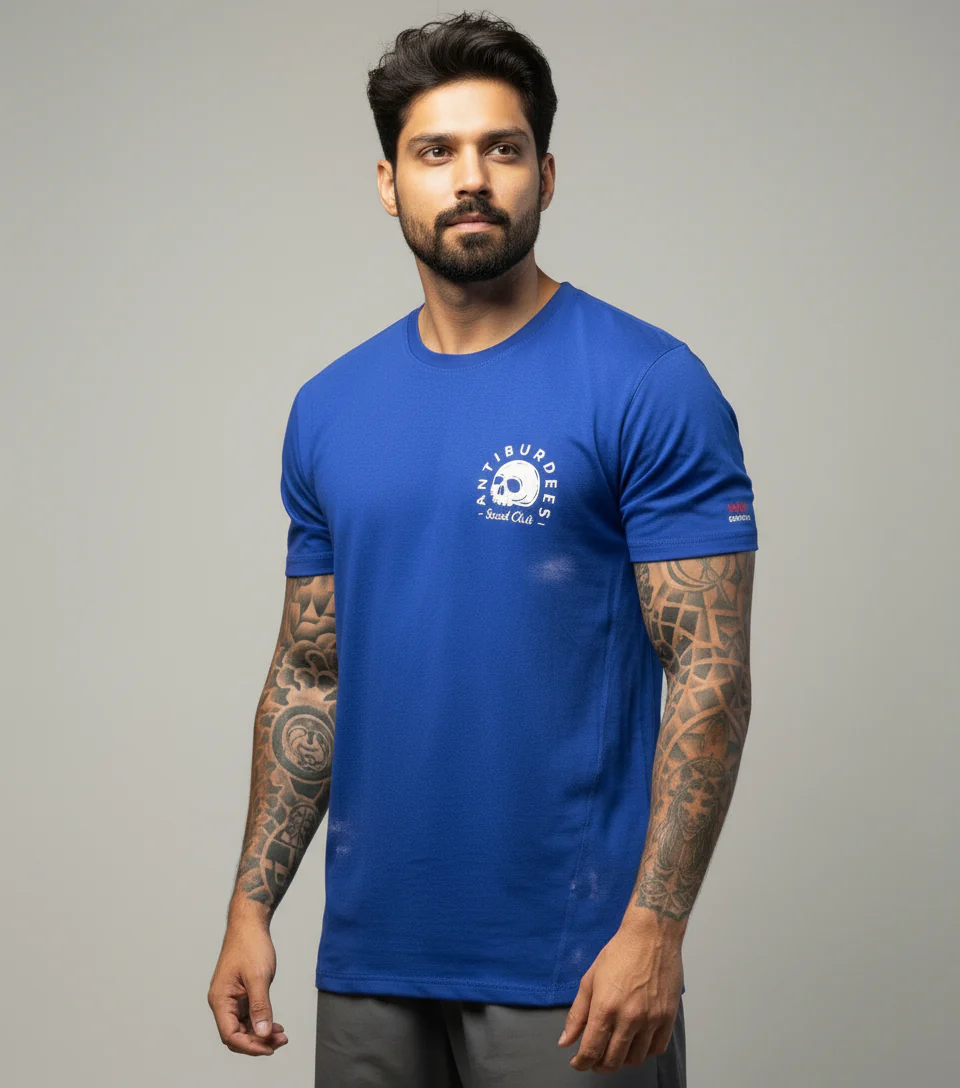 Men's Anti burpees Workout T-shirt (Blue) - Image 4