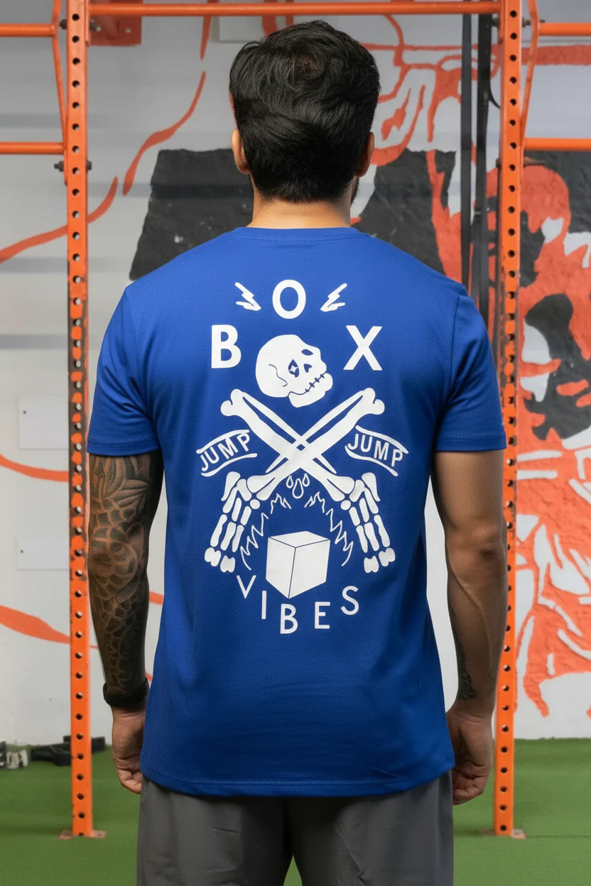 Men's Anti burpees Workout T-shirt (Blue) - Image 5