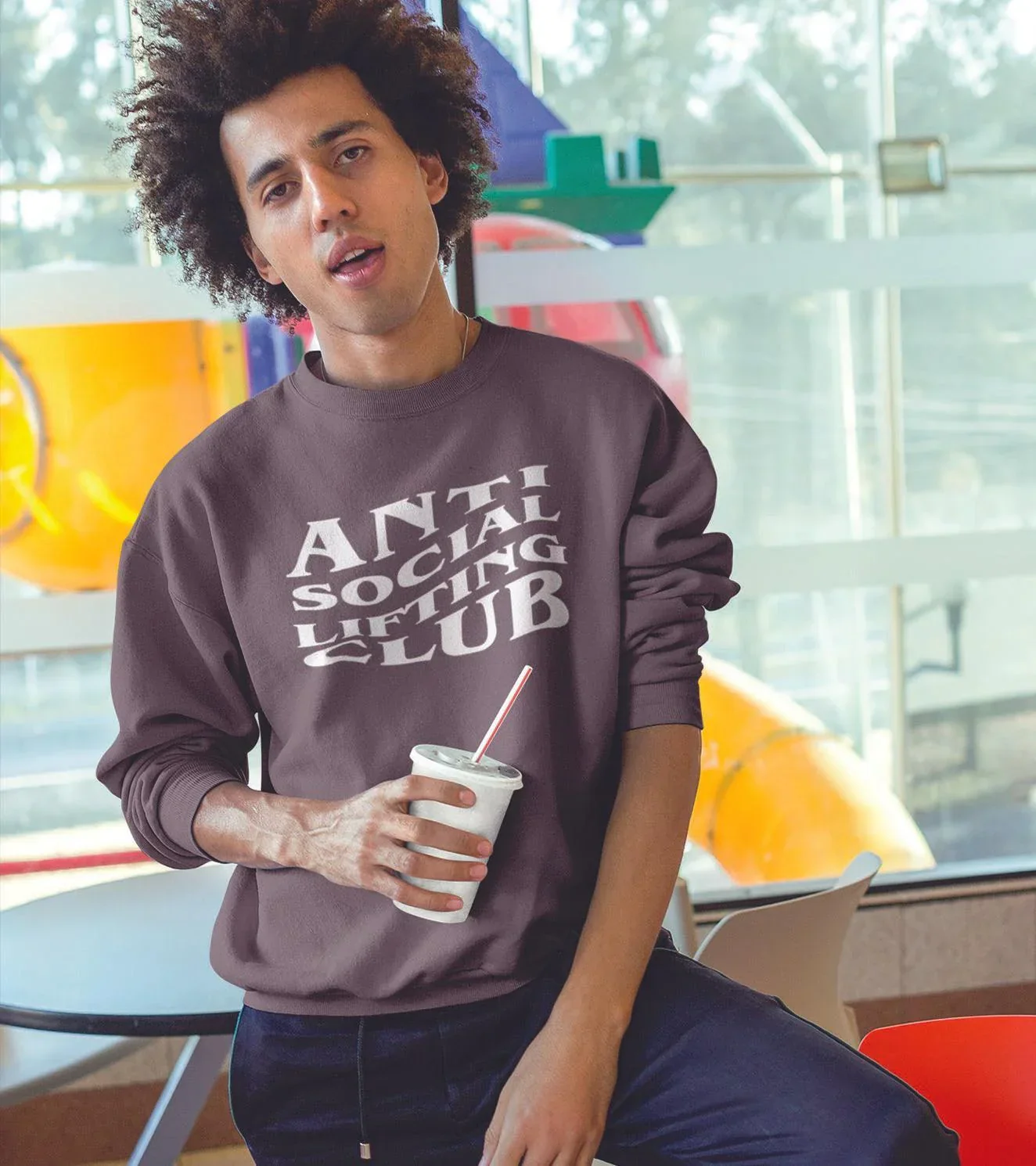 Men's Anti social sweatshirt - Image 3