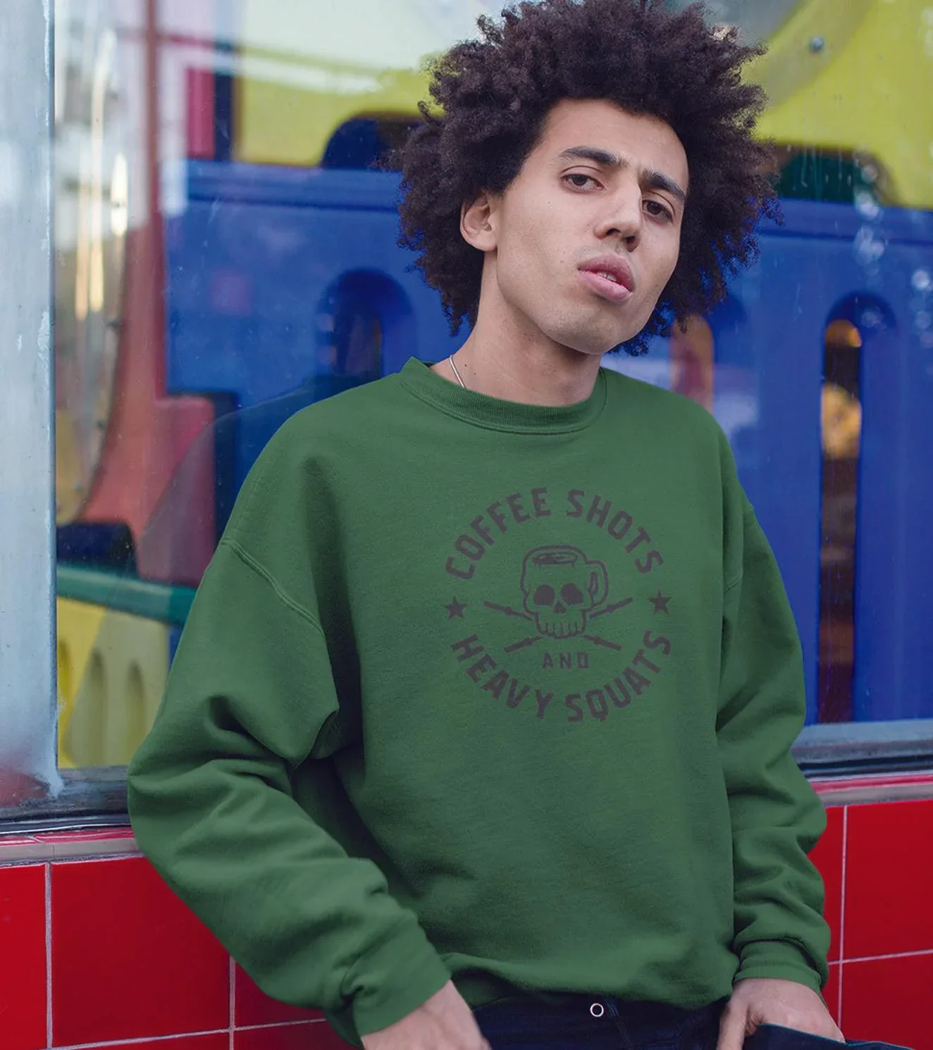 Men's crewneck coffee Sweatshirt - Image 4