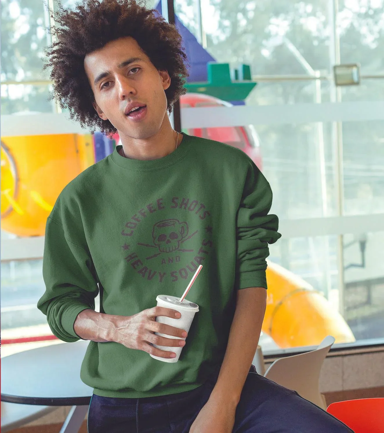 Men's crewneck coffee Sweatshirt - Image 6