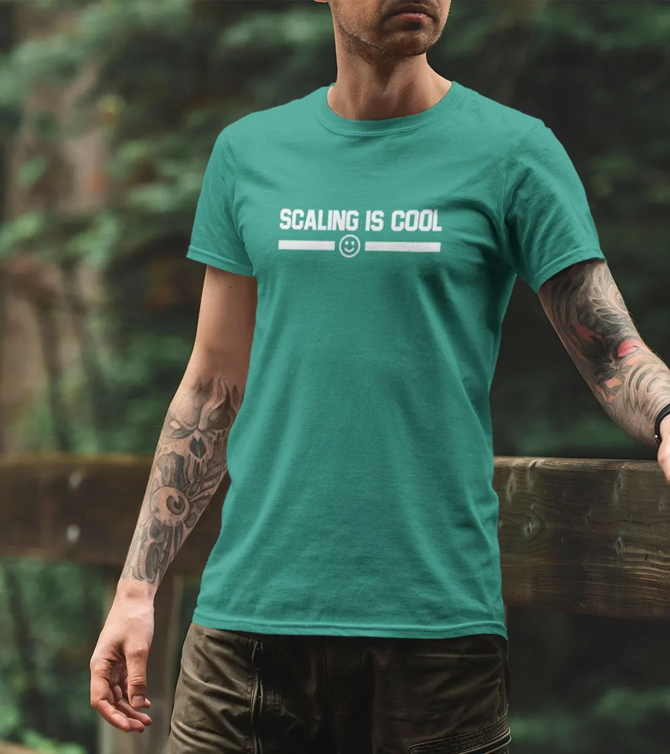 Men's Scaling is Cool T-shirt ( Sea Green ) - Image 3
