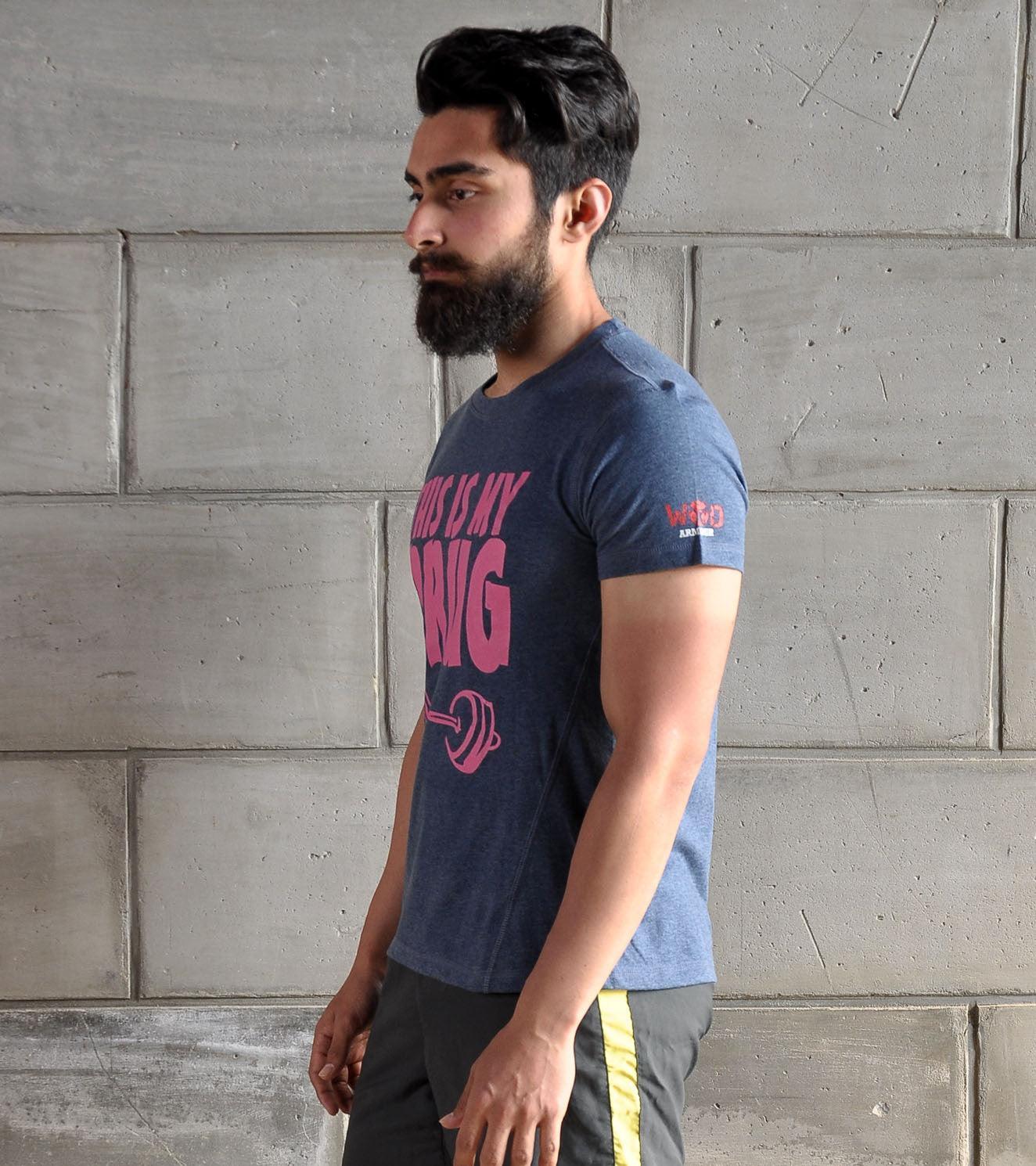 Mens TIMD Graphic Training T-shirt (Navy Blue) - Image 4