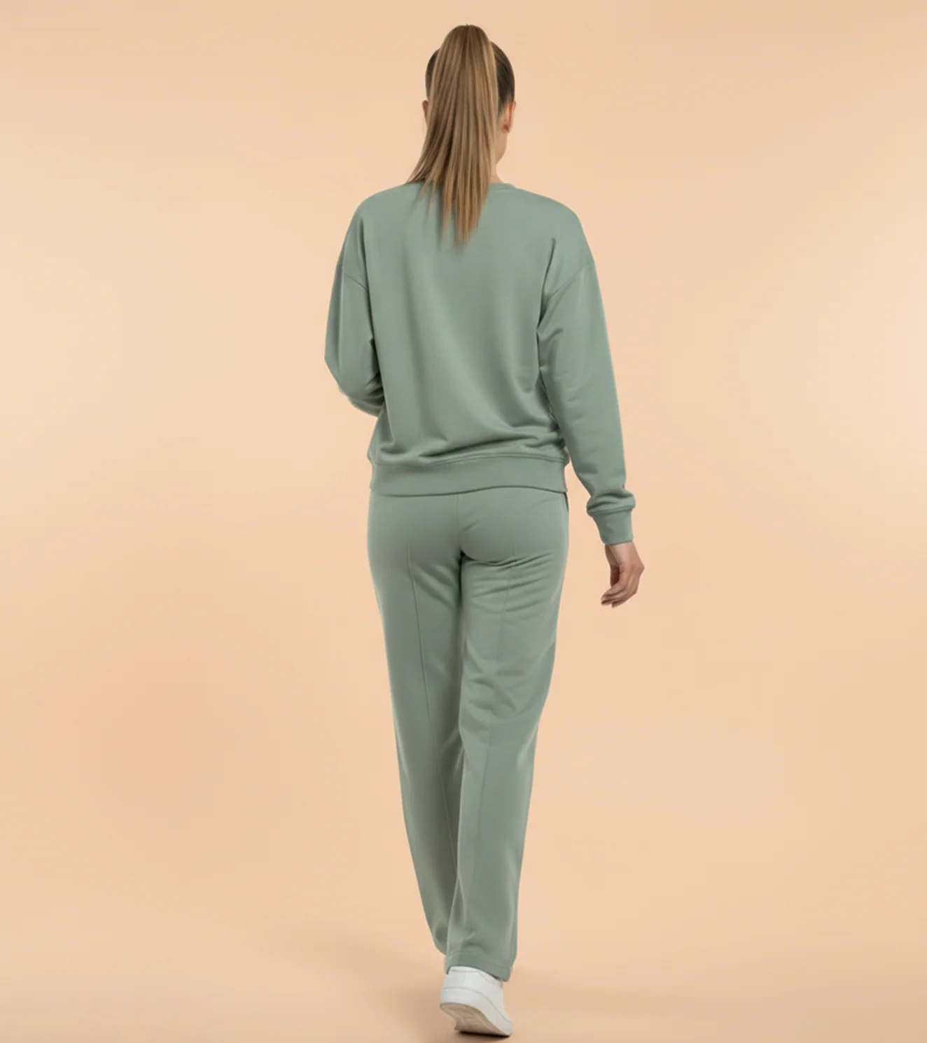 Women’s Essential Straight-Fit Pants -Sage Green - Image 4