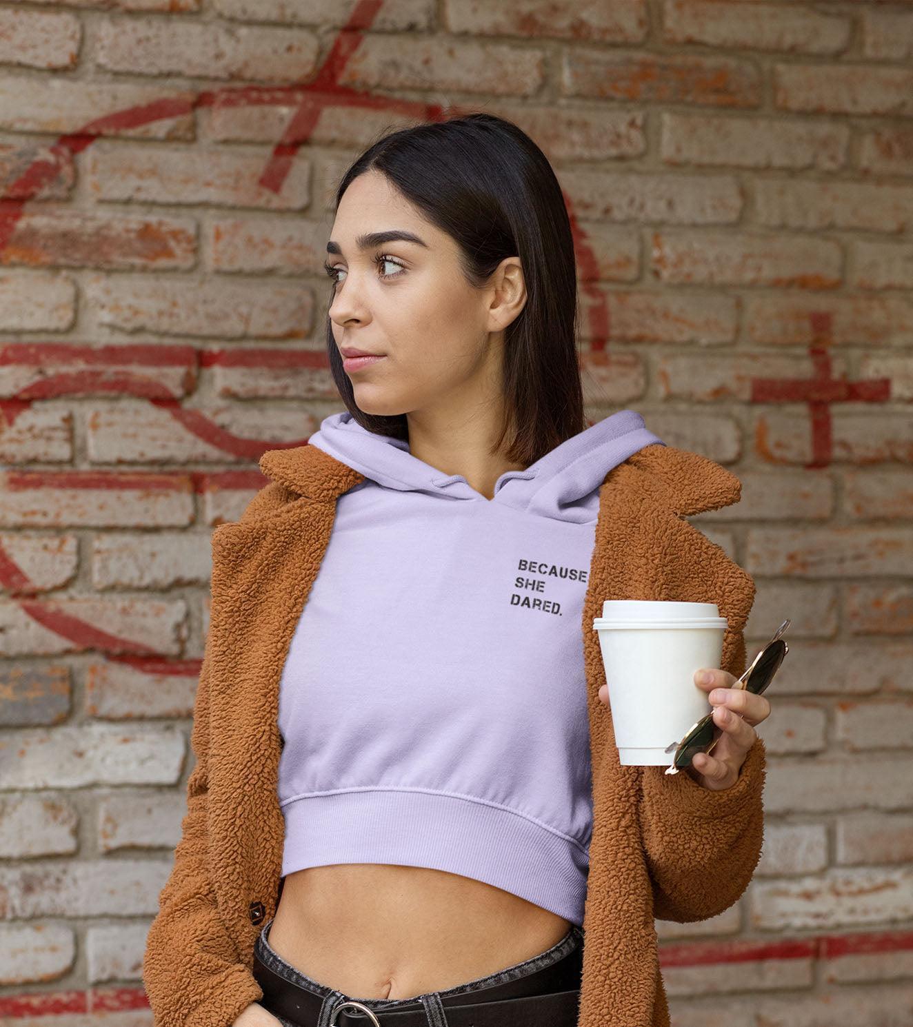 Women's crop Hoodie (lavander) - Image 3
