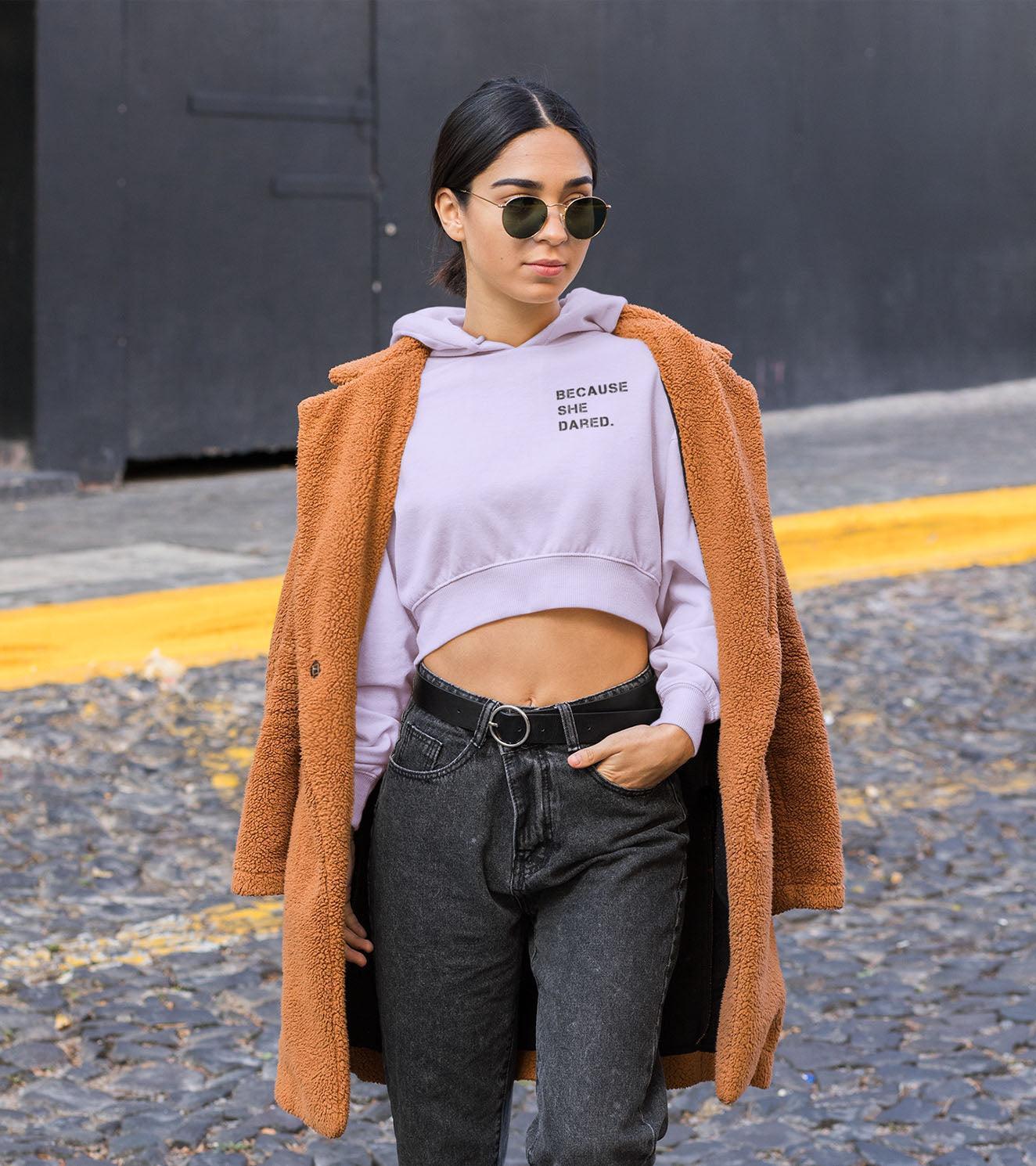 Women's crop Hoodie (lavander) - Image 6