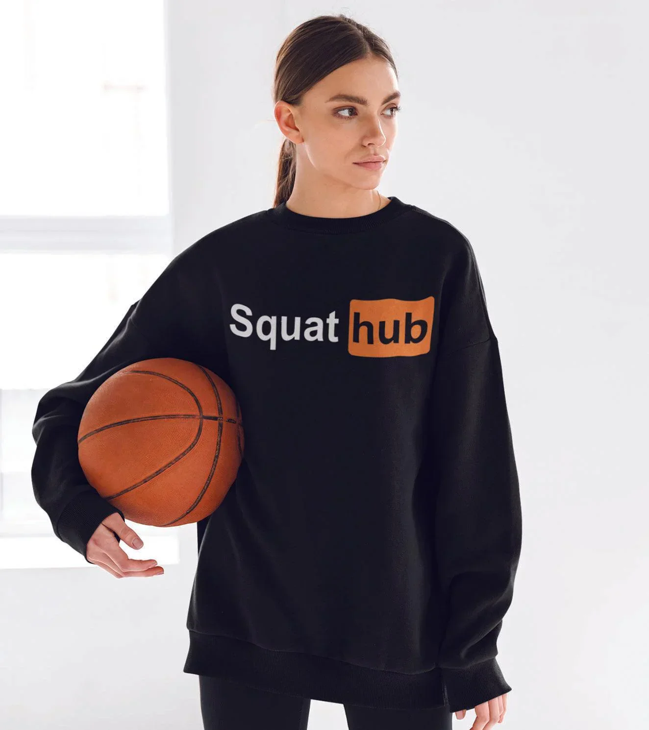 Women's Loose fit Squat hub Sweatshirt (Black) - Image 4
