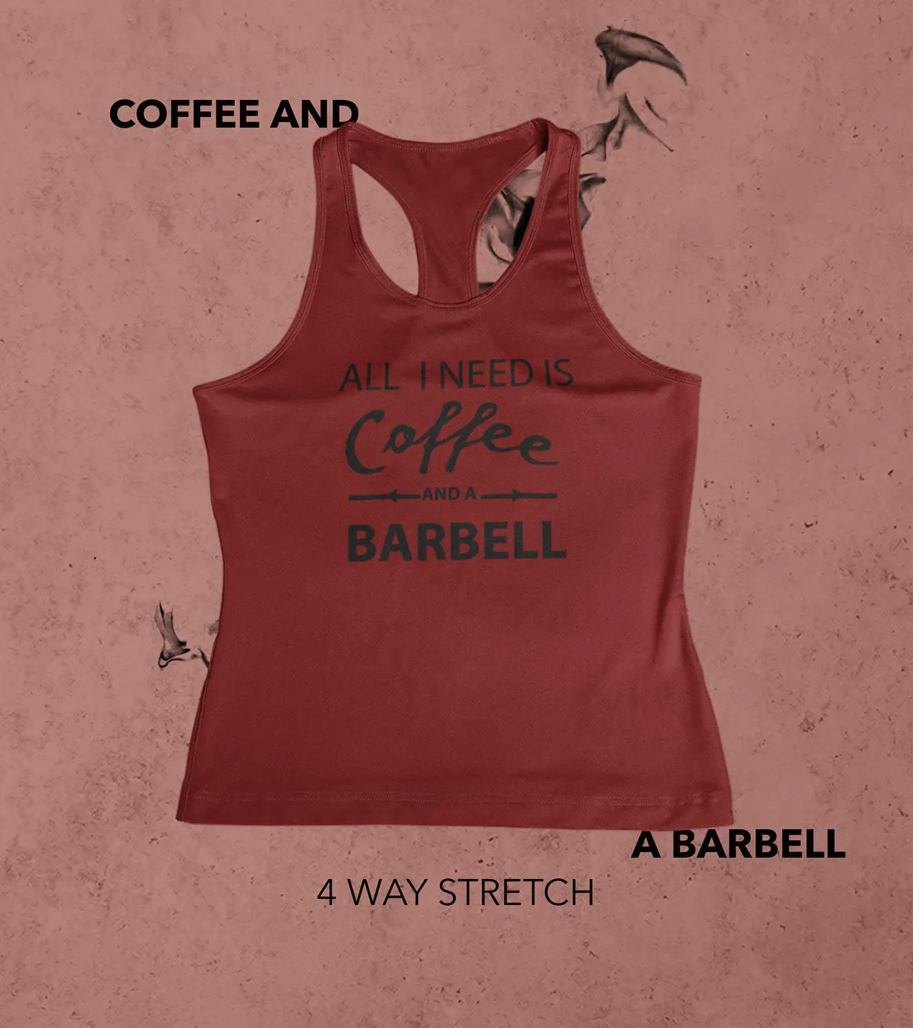 Women's 'Coffee and Barbell' Tank Top - Red - Image 7